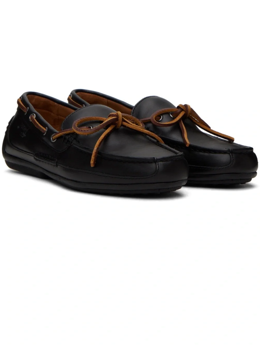 Polo Ralph Lauren men's Roberts driving moccasins in black leather.